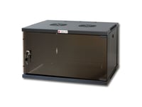 Techly I-Case Er-1009B45, Väggmonterad Rack, 9U, 50 Kg, Knapplås, Justerbara Fötter, Förbättrad Kabelhantering