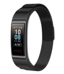 Strap-it Bracelet Milanais - compatible pour Huawei Band 3/4 Pro (noir)