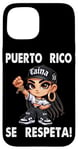 Coque pour iPhone 15 Porto Rico Se Respeta Taina Boricua Protest Fist