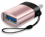 USB-C OTG adapter - USB-C han / USB-A 3.0 hun - Rosa