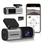 Dash Cam Front, 2K WiFi Dashcam, Car Camera Dash Cam with 32G SD Card, Dash Camera for Cars with APP Control, Super Night Vision, 140° Wide Angle Sony Sensor, Parking Monitor, Loop Recording