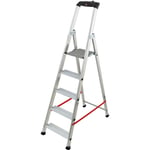 Hailo - Escabeau professionnel pliable en aluminium 5 marches larges Alu Pro