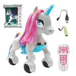 Lexibook Power Unicorn® - Mon Robot Licorne Savant à Dresser programmable avec télécommande, Fonction Dressage et contrôl gestuel, Danse, Musique, Effets Lumineux, Rechargeable - UNI01