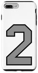 Coque pour iPhone 7 Plus/8 Plus Numéro #2 Sport Noir Argent Numéro Varsity