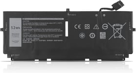 52Wh 722KK Laptop Batterie pour Dell XPS 13 9300 9310 9380(2020 Edition) 13.4"" Series i7-1065G7 1165G7 i5-1035G1 1135G7 WN0N0 2XXFW FP86V 02XXFW 0WN0N0 P117G P117G002 P117G001 Notebook Battery