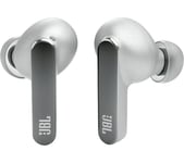 JBL JBLLIVEPRO2TWSSIL Wireless Bluetooth Noise-Cancelling Earbuds - Silver, Silver/Grey