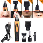 Electric 4 In  Rechargeable Men Nose Trimmer Beard Eyebrow Clipper Shaving Kit