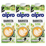 3 x 1L Alpro Barrista Soya Milk UHT Vegan Plant Based Dairy FREE Protein Drink