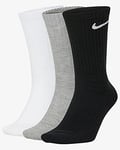 NIKE Unisex U Nk Everyday Cush Crew 3pr Socks, wh(blk dgh(blk Blk(wh), L UK