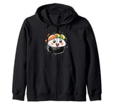 Kawaii Sushi Cute Smiling Sushi Roll Zip Hoodie