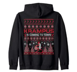 Krampus Is Coming To Town Christmas Ugly Christmas Zip Hoodie