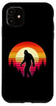 Coque pour iPhone 11 Bigfoot Sasquatch Amoureux des années 70 et 80 rétro pour homme et femme