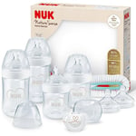 NUK Nature Sense Perfect Start Lot 4 biberons anti-coliques- 0-18 mois - Tétine en silicone imitant le sein - inclus 1 sucette, 1 goupillon et plus encore - Sans BPA - Lot de 9 pièces