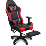 Swanew - Chaise de jeu Chaise Gaming Ergonomique Fauteuil Gamer Chaise de bureau chaise gamer Racing Chaise pivotante Réglable Noir/Rouge