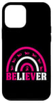 iPhone 12 mini Pink Ribbon Support BELIEVER Breast Cancer Awareness Women Case