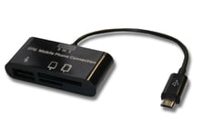 Usb Host Otg Câble Adaptateur Avec Lecteur De Carte Pour Samsung Galaxy Note 2 Ii Gt-N7100, Etc. Comme Nokia Ca-157, Samsung Et-R205u.