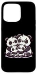 Coque pour iPhone 15 Pro Max Mère et père aimant de la famille Panda avec deux enfants