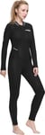 Cressi Endurance Man Monopiece Wetsuit Combinaison Une Pièce en Néoprène Double Doublure Noir 3mm Women's, 3