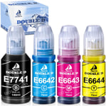 774 664 Bouteilles d'encre 140 ml/70 ml Compatible avec Epson EcoTank 664 Multipack Remplacement pour Epson T7741 T6641 T6642 T6643 T6644 Fonctionne pour Epson ET2500 ET2550 ET2600 ET2650