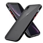 Coque pour Apple iPhone XR en Noir Givré - Touches Rouges Housse de protection Étui hybride avec intérieur en silicone TPU et dos en plastique mat - Neuf