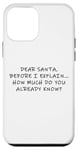 Coque pour iPhone 12 mini Dear Santa Before I Explain How Much Do You Know,Dear Santa