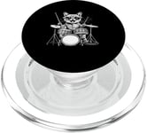 Chaton Rock Band Batteur Chat Jouant de la Batterie PopSockets PopGrip pour MagSafe