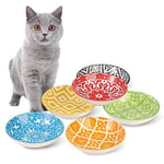 Set de Gamelle Chat Ceramique - Lot de 6 Gamelles pour Chats Porcelaine en Couleur - Assiette Chat - Bol Chat pour Manger - Ecuelle Chat - Plat Nourriture Chat - Micro-Ondes et Lave-Vaisselle - 250 ml