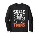 Skeleton Twins Halloween Party Costume Matching Outfit Long Sleeve T-Shirt