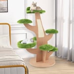 Design In - Arbre à chat Jouets pour chat 128CM Griffoirs, Perchoir et Lit en Forme de Pin Vert CW10864