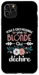 Coque pour iPhone 11 Pro Max Blonde qui déchire Humour idée Cadeau Femme Blondasse