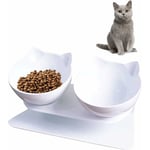 Gamelle pour Chat, Double Gamelle Chat Surélevée, Inclinable à 15° Bol pour Chat, Bol pour Animaux de Compagnie, Gamelle pour Chat Disponible pour