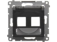 Kontakt-Simon Simon 54 Telecommunication Socket Cover Ip44 On Keystone Under The Description Box. Transp. Black Mat Dim. Ip44 Gasket For Dkp2b.01/49A Frame