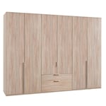 Armoire 6 portes 2 tiroirs WILMA 270 cm chêne naturel