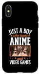 Coque pour iPhone X/XS Juste un garçon qui aime les anime et les jeux vidéo