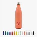 Cool Bottles - Bouteille en Acier Inoxidable - 750 ml - Pastel Coral - 30,5 x 8 cm - Bouteille Isotherme - Boissons Froides 36 Heures Boissons Chaudes 18 Heures - Triple-Cool Technology - Sans BPA