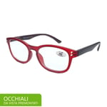 Lunettes Vue Lentilles Graduate Lecture Monture Homme Femme +1.0° Rouge Mat