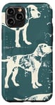 Coque pour iPhone 11 Pro Green Pop Art Géométrique Vintage Bleu French Toile Chien Chien