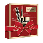 Coffret Cadeau de Noël - 3 Produits - Crème Anti-Rides, Mascara Volume Millions, Rouge à Lèvres Mat