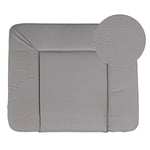 roba Matelas à Langer Nettoyable 85 x 75 cm Dotty - Bords Rehaussés - pour Table à Langer - Sans Phtalate - Motif à Pois Gris