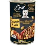 Cesar Natural Goodness Casserole Alimentaire Humide pour Chiens au goût de Poulet et pâtes complètes en Sauce, 6 boîtes de 400 g, Total 2,4 kg