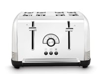 Morphy Richards Venture Retro 4 Slice Toaster, Radio Dial, Variable Browning Control, Width Slots, Removable Crumb Tray, 1900W, Polished/Nickel, 240333