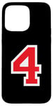 iPhone 15 Pro Max Jersey Number Uniform #4 Red, Four 4th Case