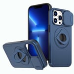 Rdyi6ba8 Coque Compatible avec iphone 13 Pro Max, Cache-Objectif Coulissant, Protection Caméra Étui, avec Anneau Rotatif à 360° comme Support Housse pour iphone 13 Pro Max-Bleu