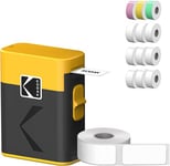 KODAK Memo Label ERA M50 Bundle - Imprimante d'Étiquettes Sans Fil + 13 Rouleaux Sticker , Bluetooth, iOS/Android, Impression en 5s, 4 Couleurs de Papier (Blanc, Rose, Jaune, Vert) - Jaune.