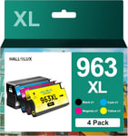 963Xl Remanufacturée Cartouches D'Encre Remplacement Pour Hp 963 Xl Pour Hp Officejet Pro 9010 9012 9020 9014 9015 9016 9018 9019 9022 9025 (Noir Cyan Magenta Jaune, 4-Pack)