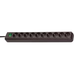 brennenstuhl Extension socket Eco-Line 10-Vei 3.00 m Sort - Beskyttende Kontakt TYPE F