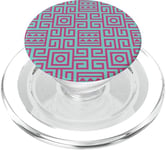 Blue Purple Pink Square Circle Zigzag Labyrinth Pattern PopSockets PopGrip pour MagSafe