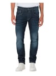 REPLAY Herren Jeans Anbass Slim-Fit Hyperflex mit Stretch, Bleu (Dark Blue 007-6), 33W / 30L