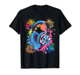 Gamer Headphones Paint Splash Music Lover DJ T-Shirt