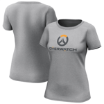 Overwatch Women's Logo T-Shirt (Size S) Grey Game Logo Graphic T-Shirt - New